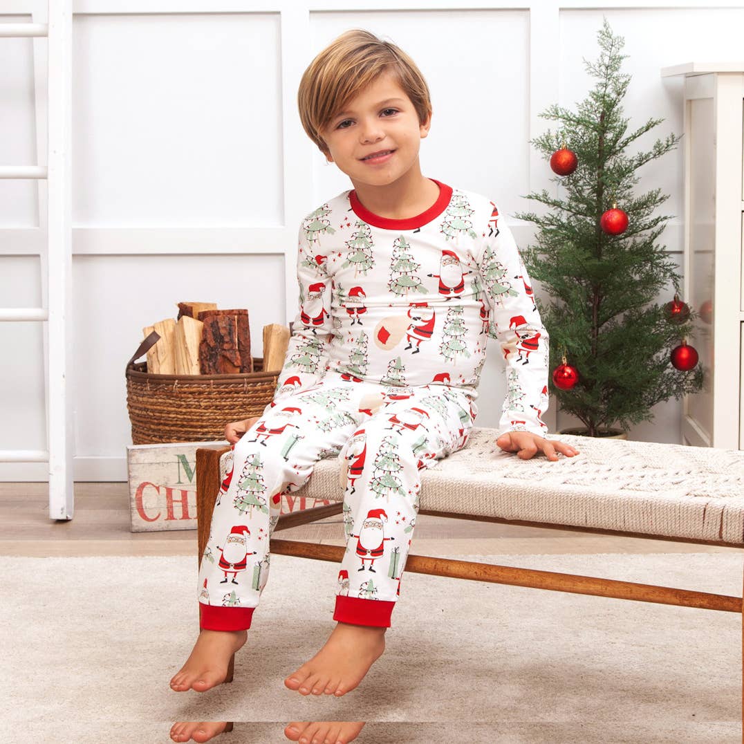 Christmas Santa Family Matching Ultra-Soft Bamboo Pajamas: PJ Set Children 5Y