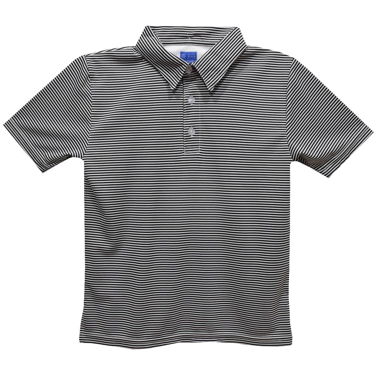 Fly knit Pencil Stripe Short Sleeve Polo: Navy / M