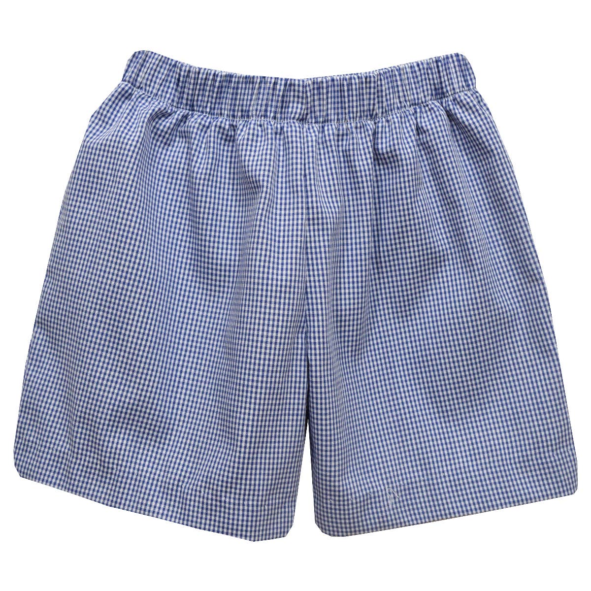 Navy Gingham Boys Pull on Short With Back Pocket: 4