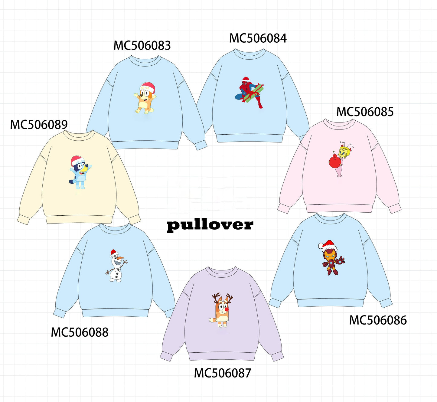 PO59 Character applique pullover collection