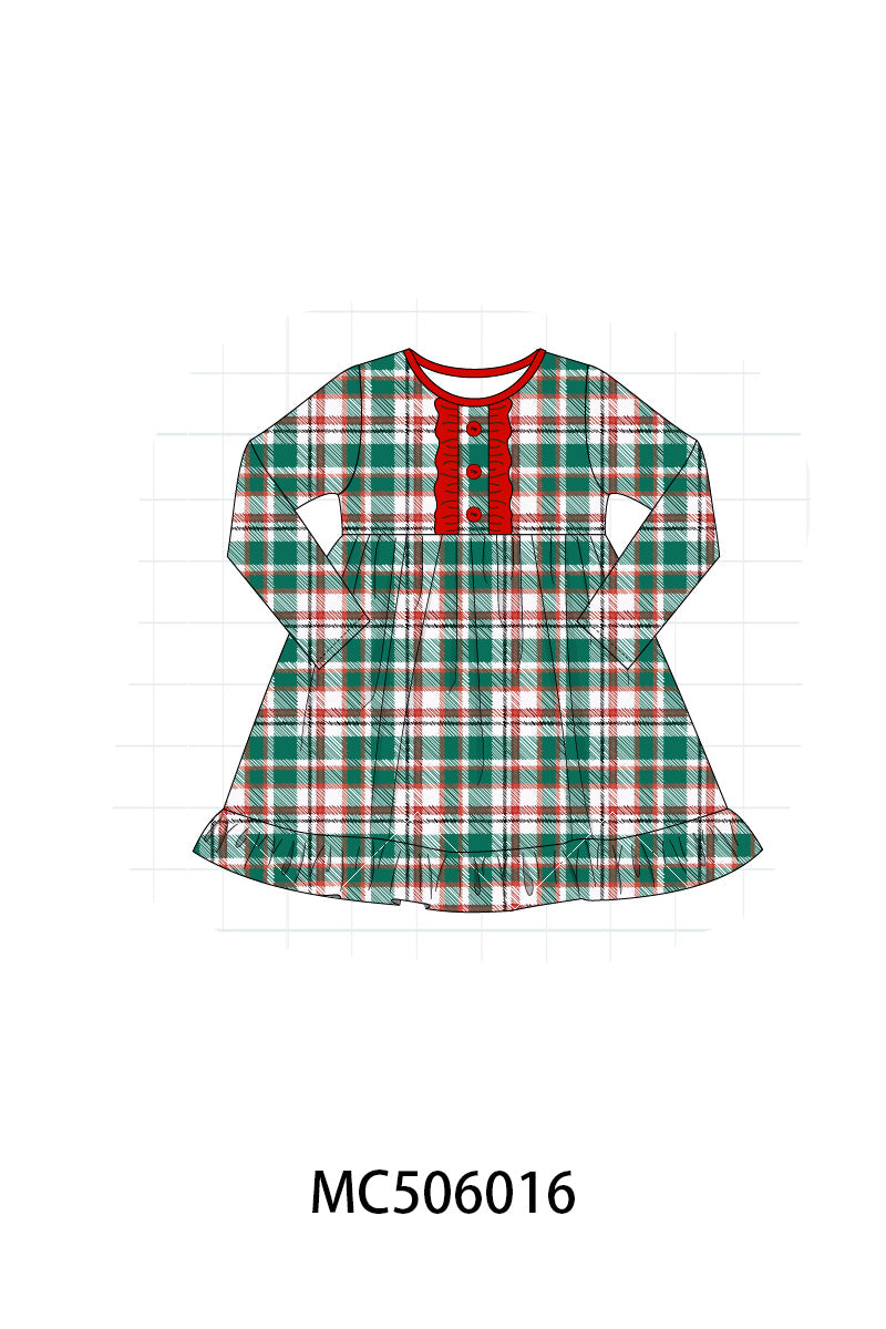 PO59 Green christmas family plaid collection