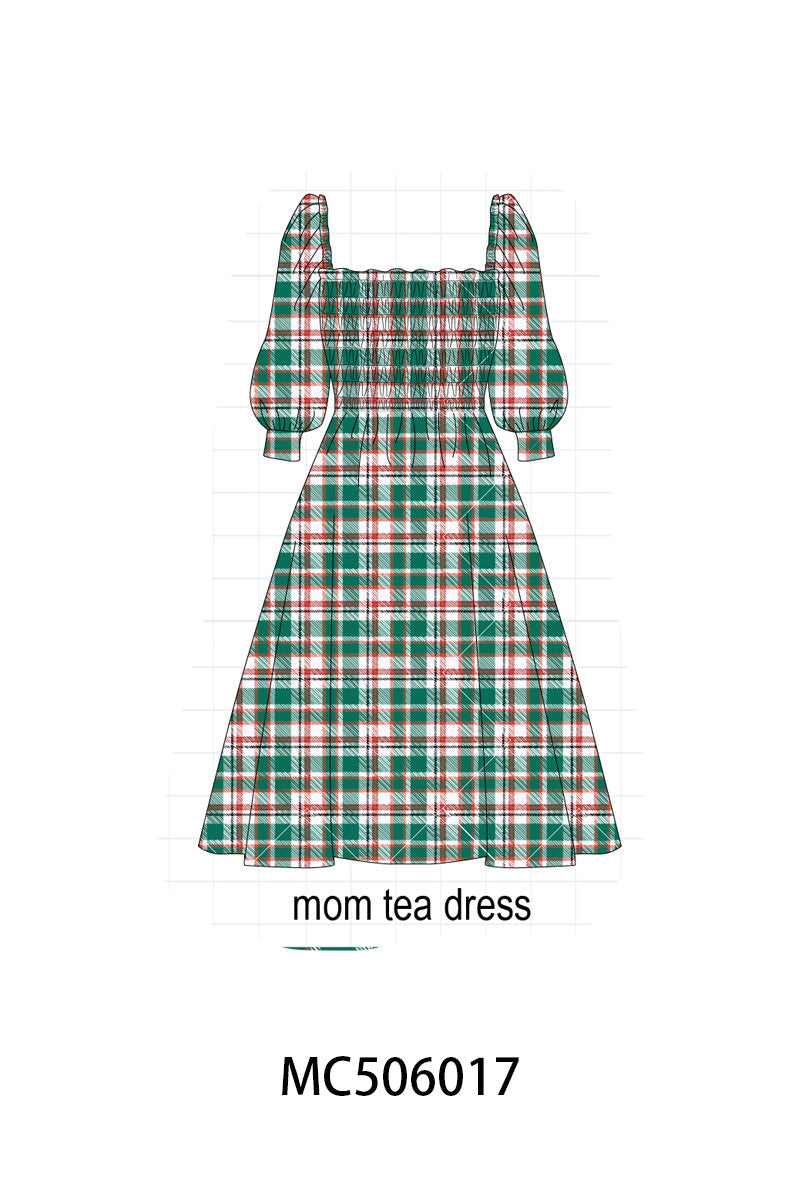 PO59 Green christmas family plaid collection