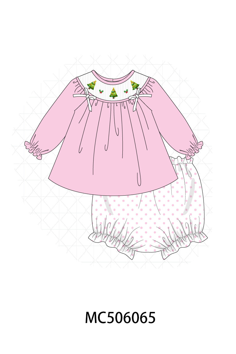 PO59 Pink & Blue christmas tree embroidery collection