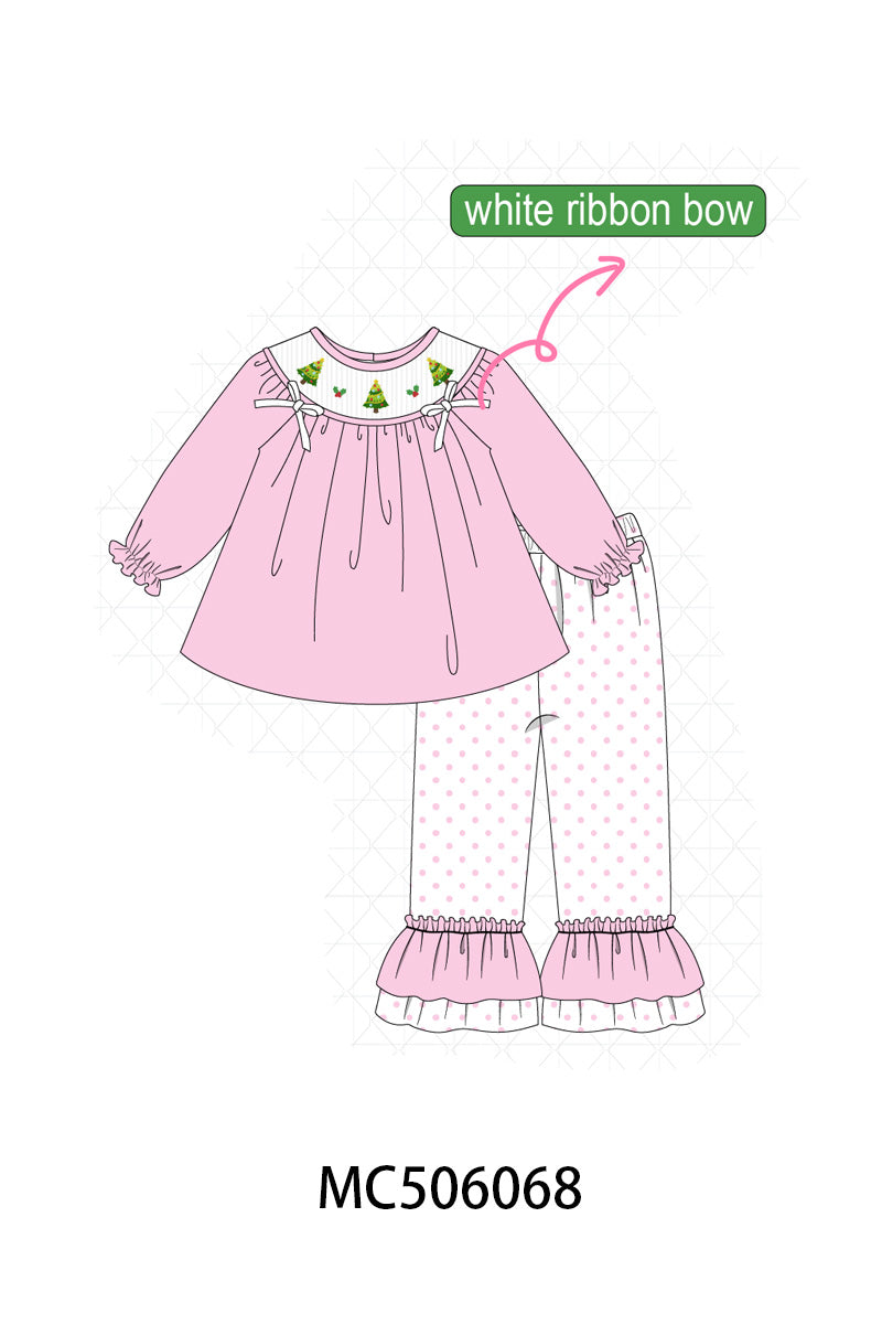 PO59 Pink & Blue christmas tree embroidery collection