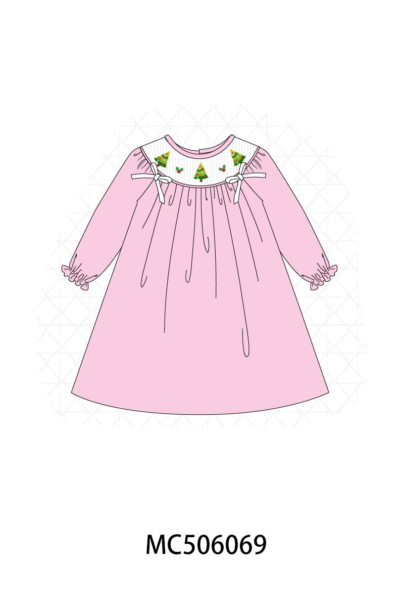 PO59 Pink & Blue christmas tree embroidery collection