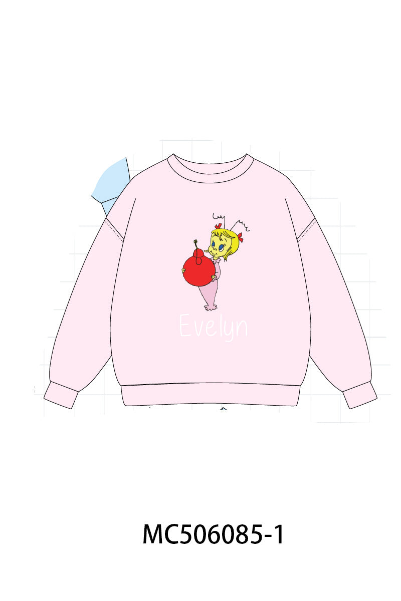 PO59 Character applique monogram embroidery pullover collection