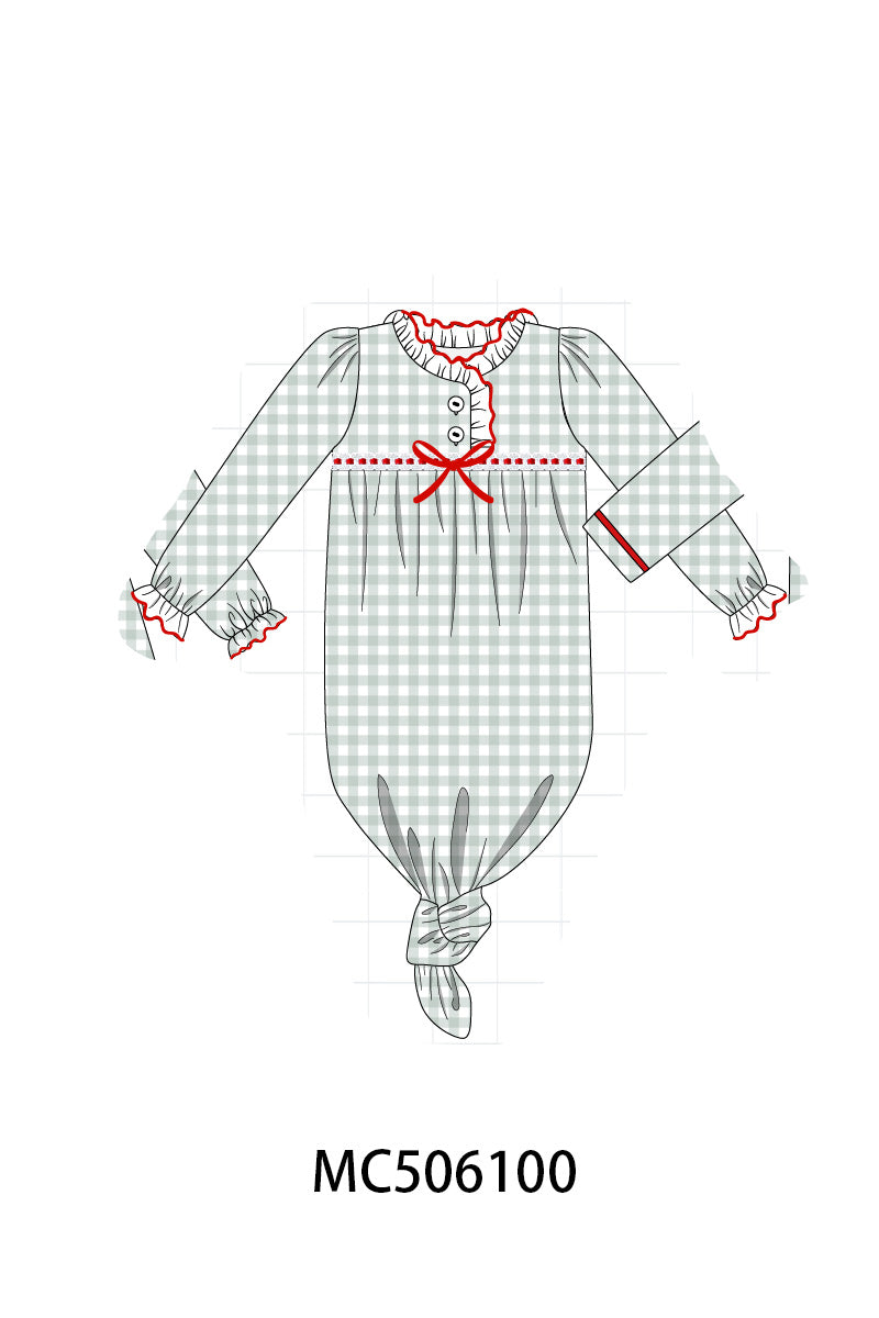 PO59 Green christmas gingham family collection
