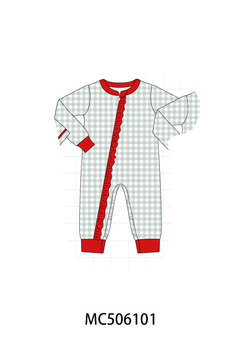 PO59 Green christmas gingham family collection