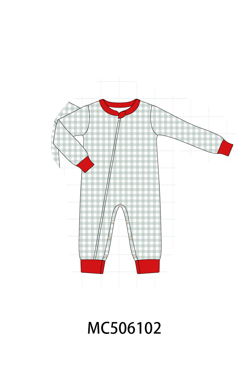 PO59 Green christmas gingham family collection