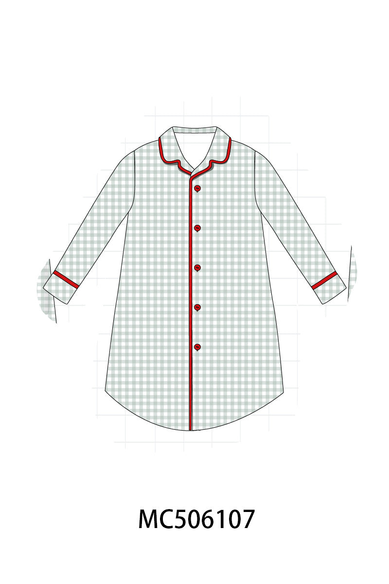 PO59 Green christmas gingham family collection
