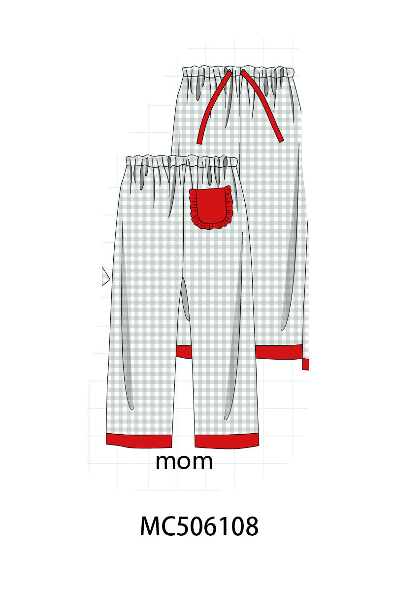 PO59 Green christmas gingham family collection