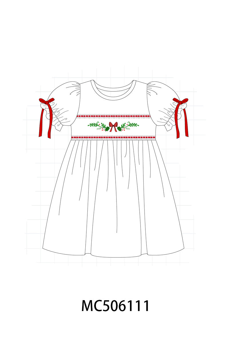 PO59 White christmas holly embroidery collection