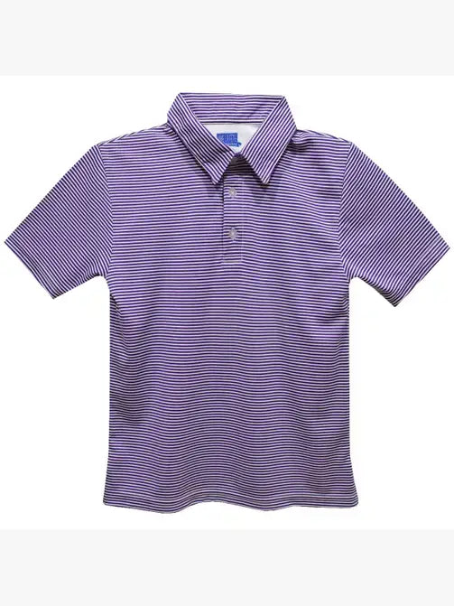 Fly knit Pencil Stripe Short Sleeve Polo: Navy / M