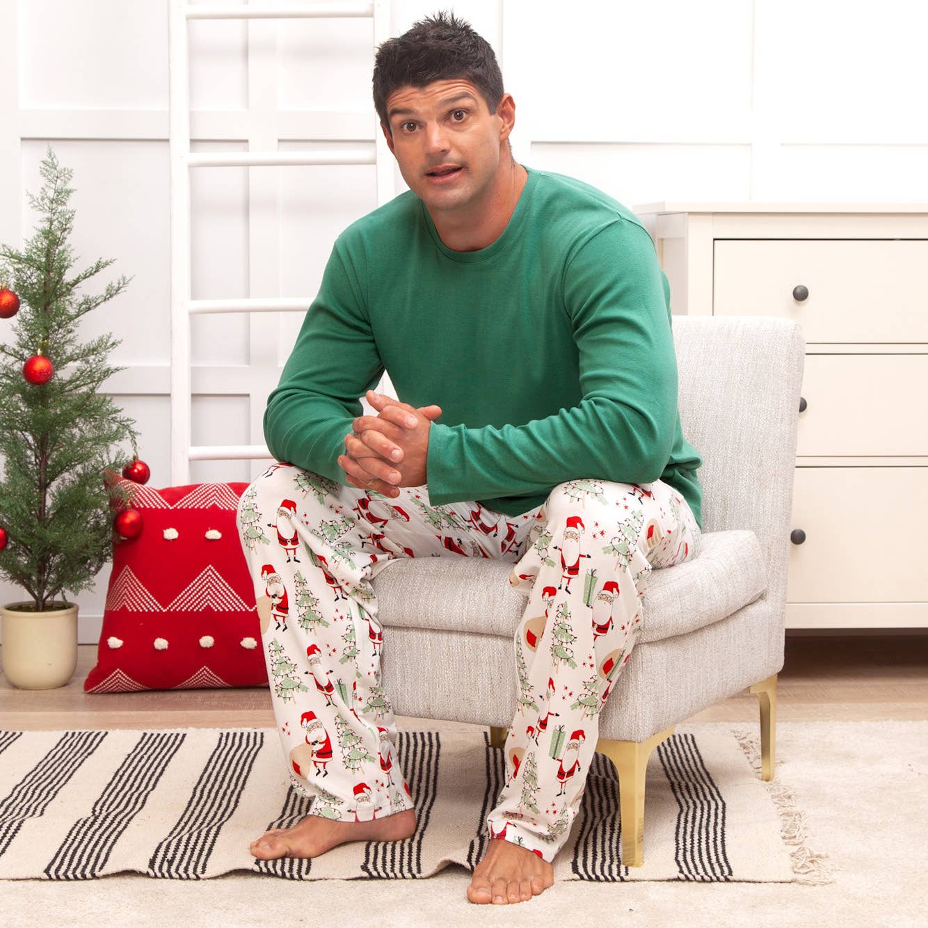Christmas Santa Family Matching Ultra-Soft Bamboo Pajamas: PJ Set Children 18-24M