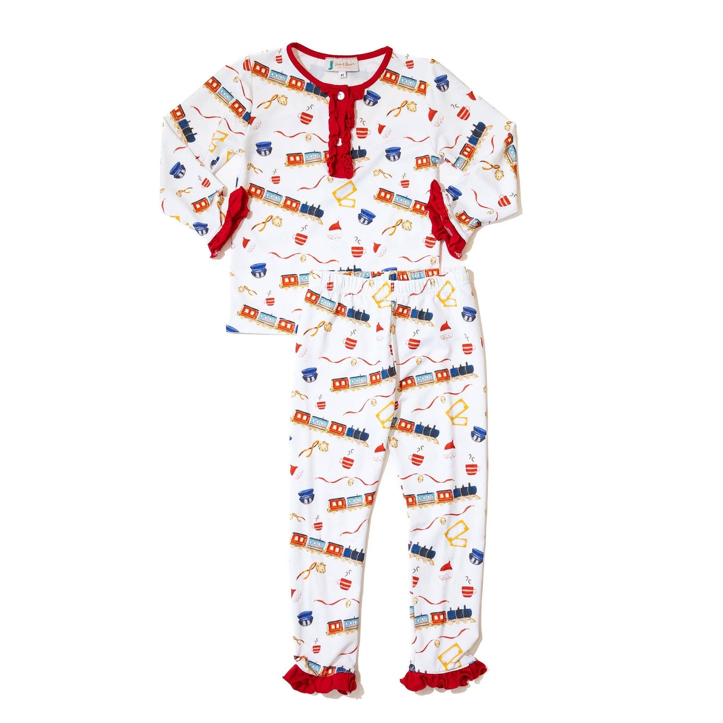 PRE-ORDER: Girls Christmas Express Train Ride Ruffle Pajamas (ETA October): 4T