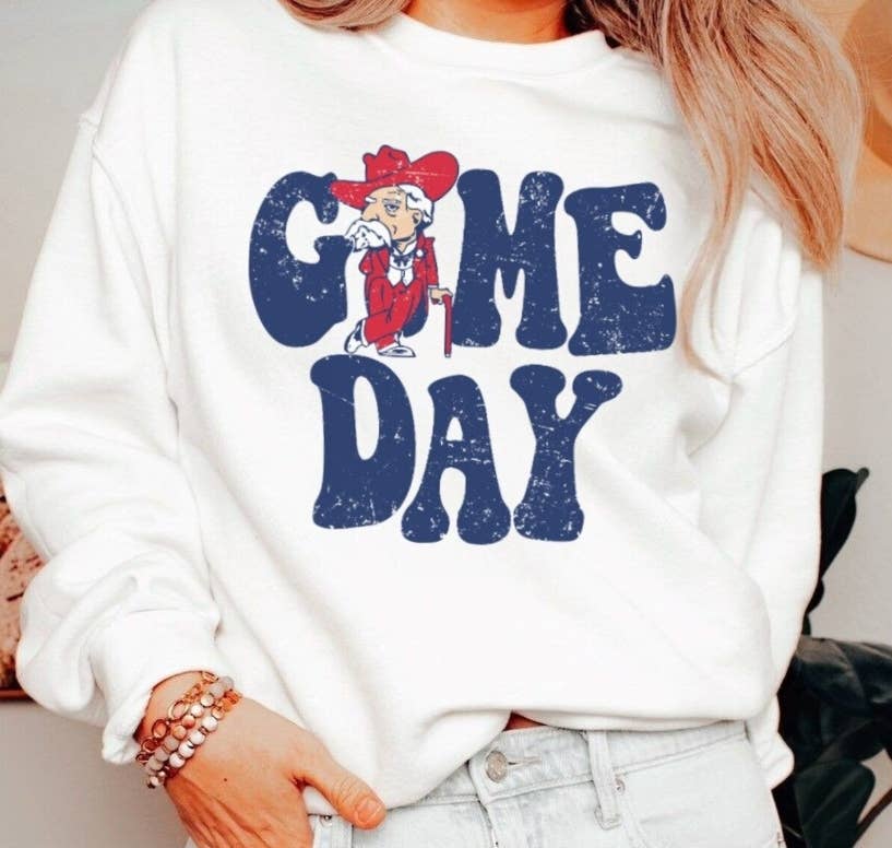 Game day ole miss graphic tee / sweatshirt: Grey / Xl / T shirt