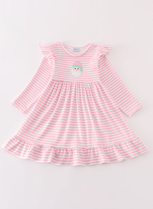 pink stripe santa dress