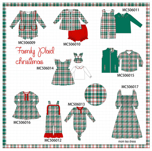 PO59 Green christmas family plaid collection