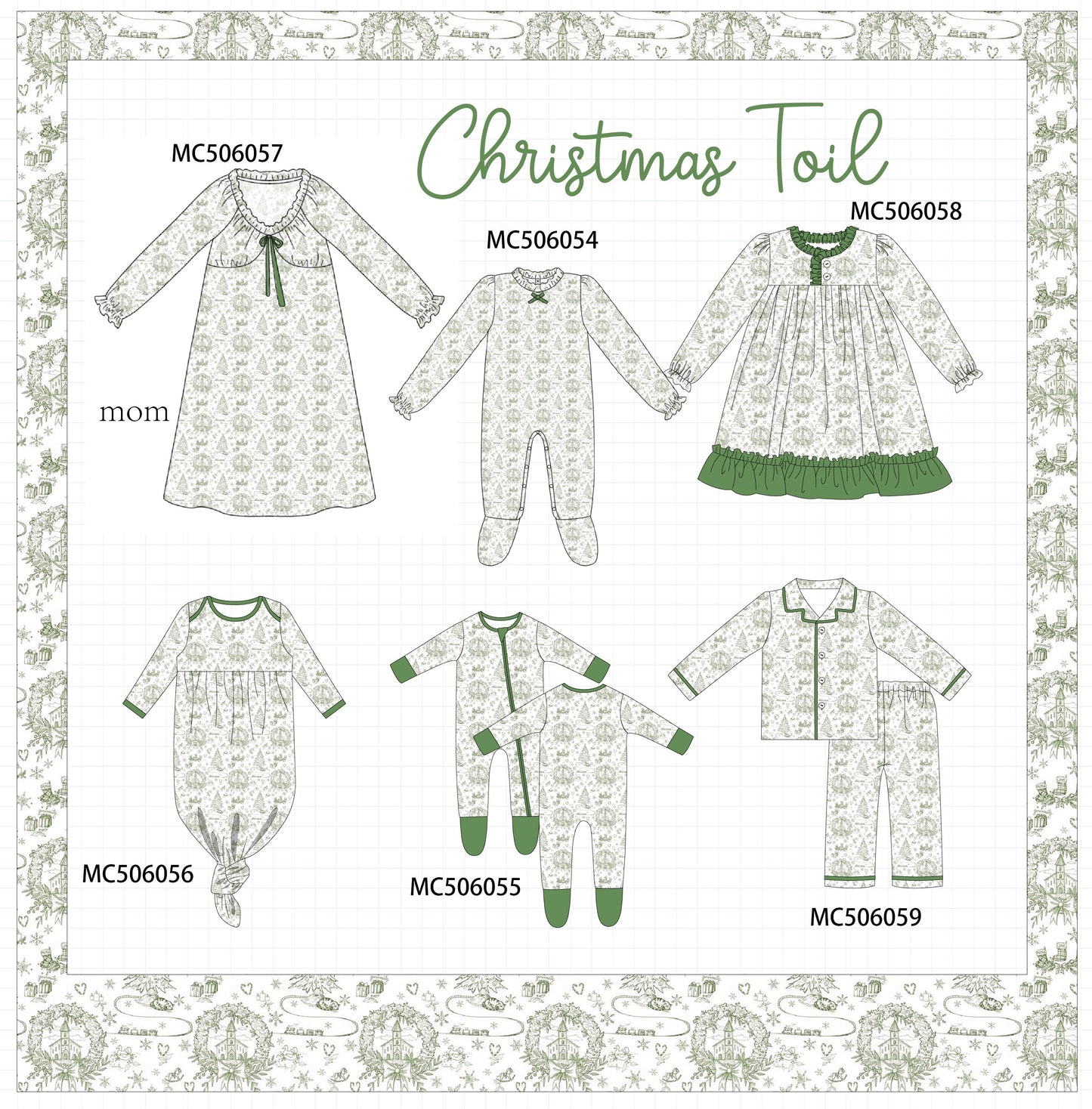 PO59 Green christmas tree print collection
