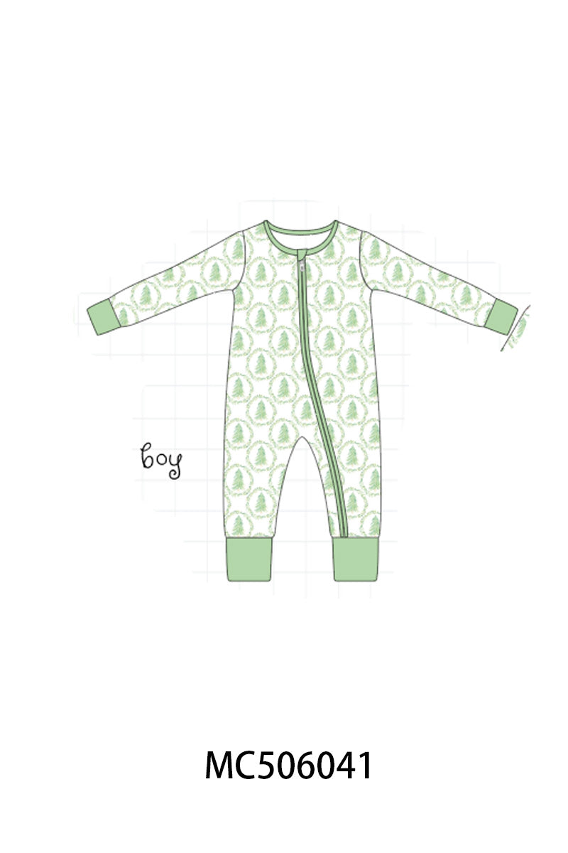 PO59 Pink christmas gingerbread print ruffle bamboo collection