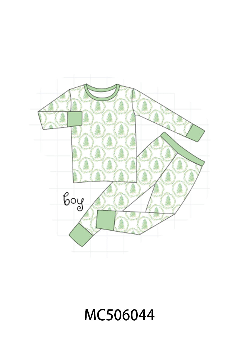 PO59 Pink christmas gingerbread print ruffle bamboo collection