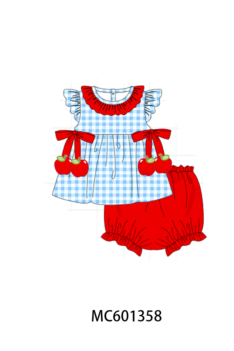 PO80 Red back to school apple gingham collection