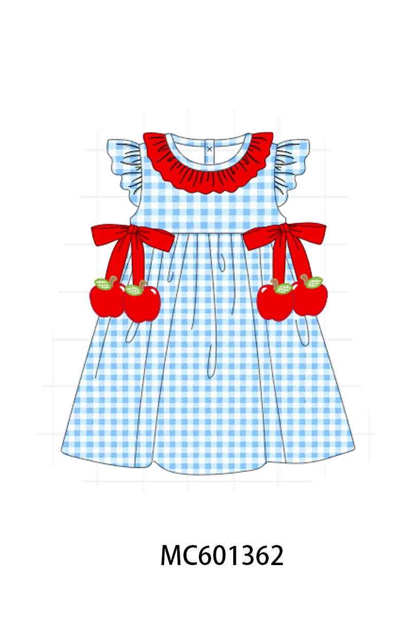 PO80 Red back to school apple gingham collection