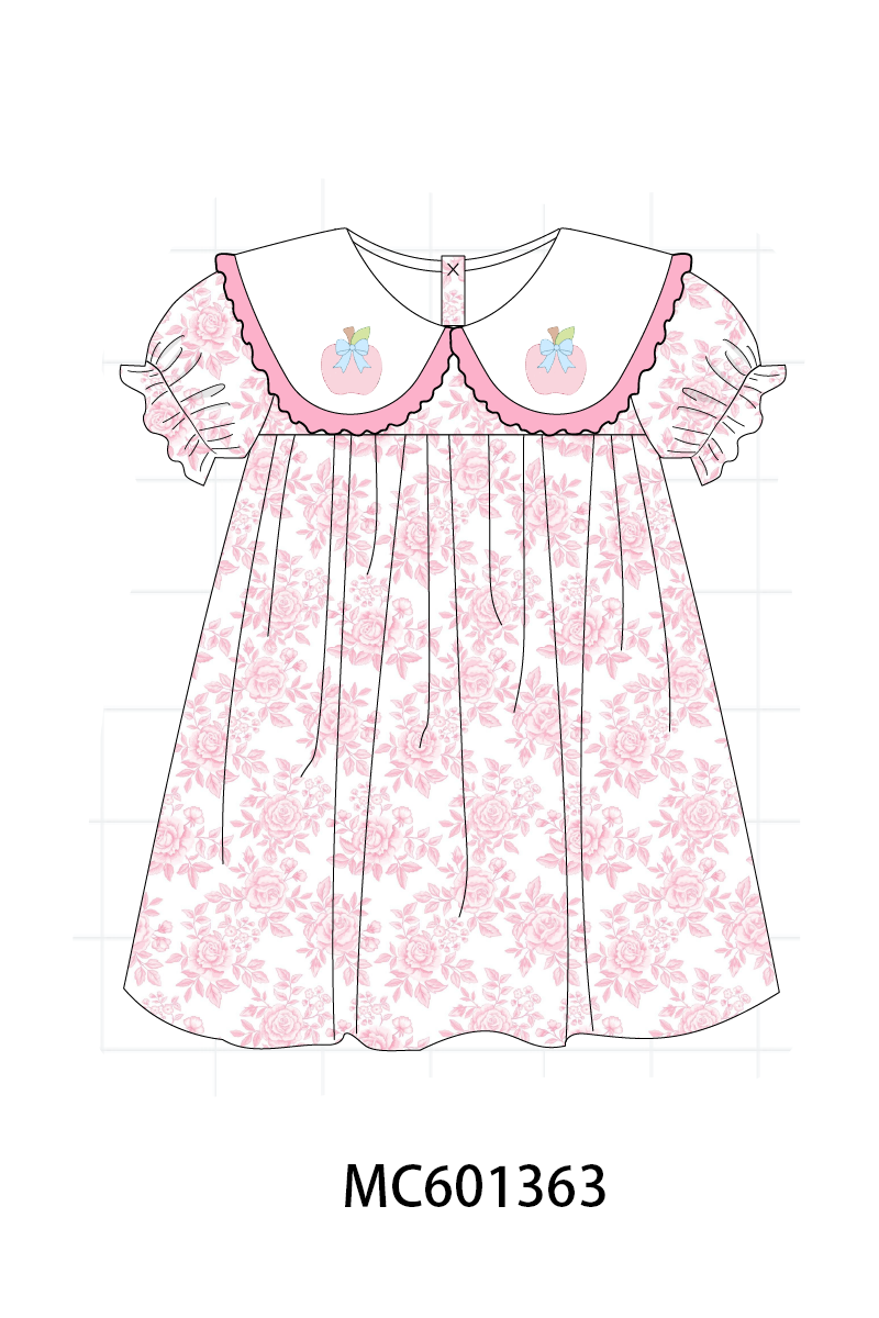 PO80 Pink back to school rose apple applique collection