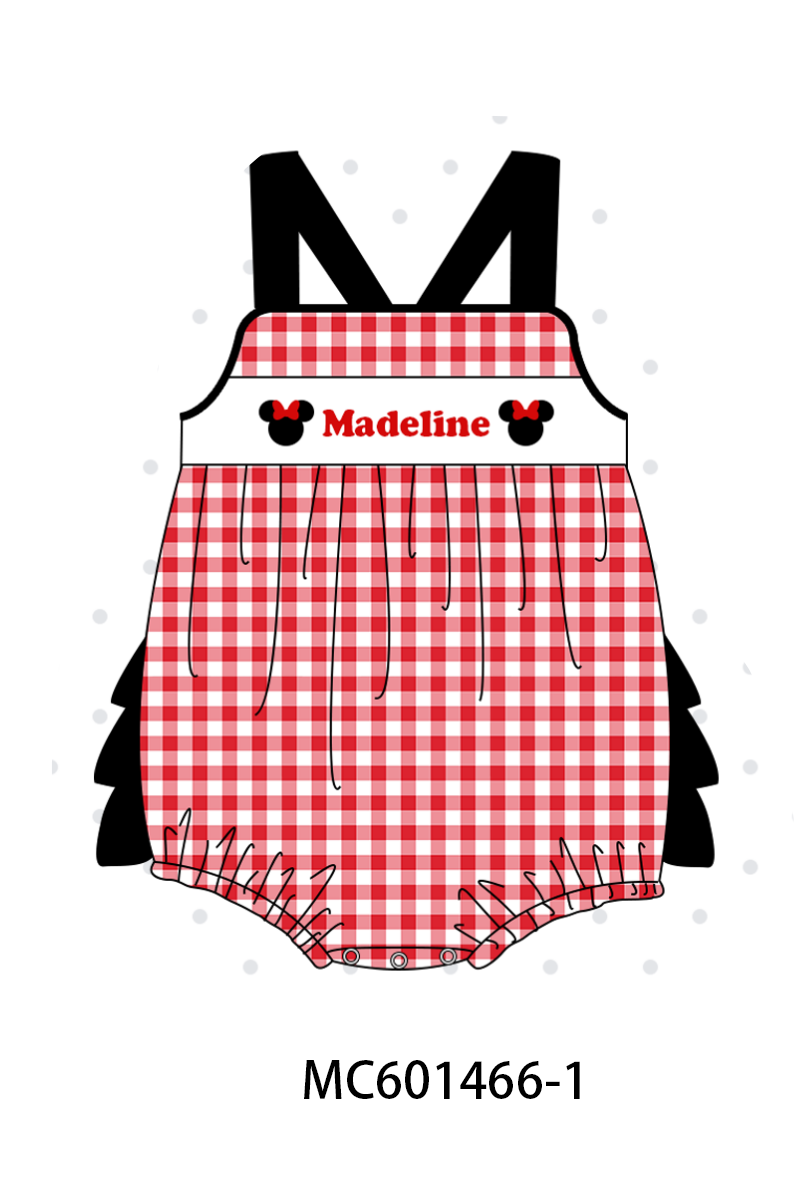PO80 Red character monogram embroidery gingham collection