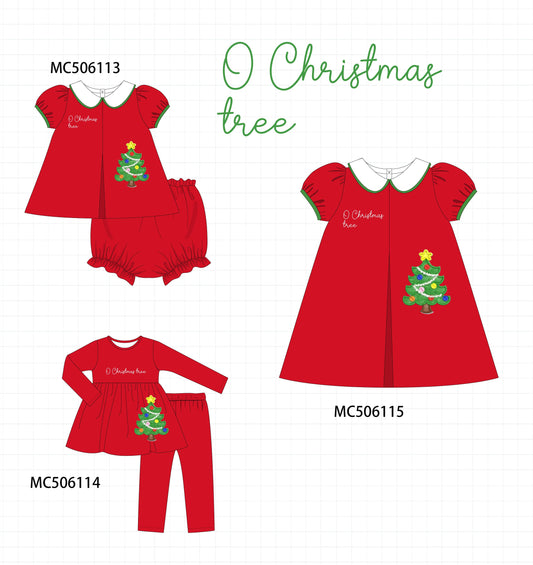 PO59 Red christmas tree embroidery collection