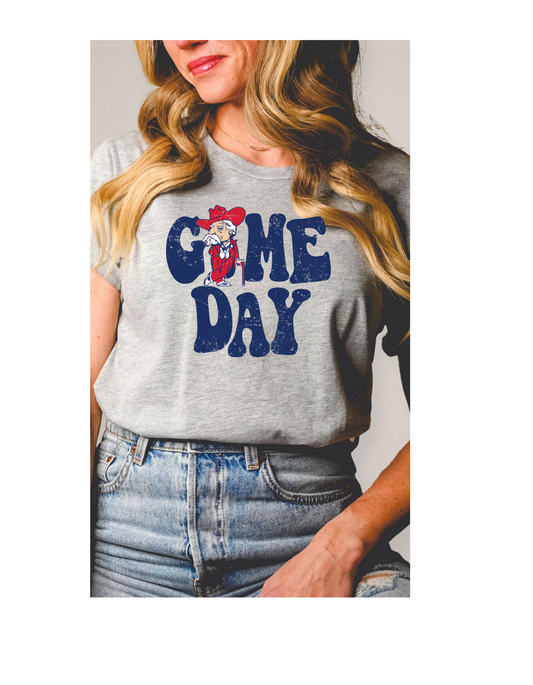 Game day ole miss graphic tee / sweatshirt: Grey / Xl / T shirt